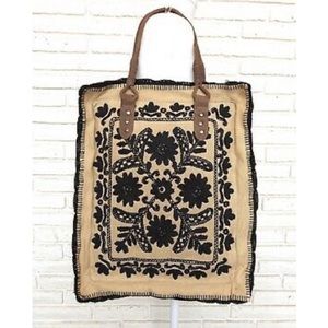 Anthropologie Holding Horses Linen Tote Bag